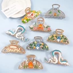 Exquisite Cute Cartoon Flame Hair Claw Boat Dragon Large Hair Claws New Japanese Cat Claw Clip Enamel Hair Accessories for Women