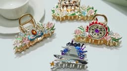 Exquisite Cute Cartoon Flame Hair Claw Boat Dragon Large Hair Claws New Japanese Cat Claw Clip Enamel Hair Accessories for Women