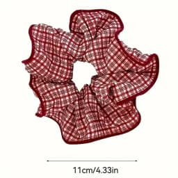 2/3pcs High End Red Cute Dot Plaid Scrunchies for Women Girls Soft Elastic Hair Ties Gentle Hair Bands Fashion Hair Accessories