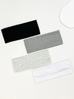 4Pcs/Set Fashion Knitted Hair Bands Women Solid Color Wide Elastic Headband Sport Yoga Hairband Soft Wash Face Makeup Headwrap