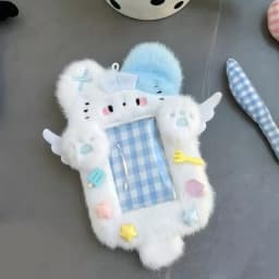 Cartoon Multifunctional Photocard Case Plush Big Eared Rabbit/Border Collie Card Case Rabbit/Dog/Cat Photo Card Holder Students