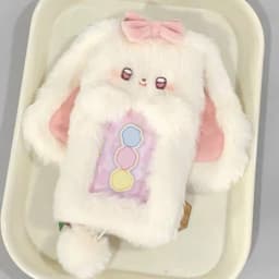 Cartoon Multifunctional Photocard Case Plush Big Eared Rabbit/Border Collie Card Case Rabbit/Dog/Cat Photo Card Holder Students