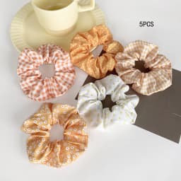 5Pcs Polka Dot Print Scrunchie Elegant Scrunchies Hair Ties Scrunchy Hair Ties