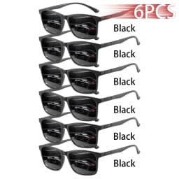 6 PCS Fashion Vintage Check Square Sunglasses Men Women Fishing Driving Luxury Brand Designer Sun Glasses Retro Eyewear