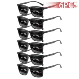 6 PCS Fashion Vintage Check Square Sunglasses Men Women Fishing Driving Luxury Brand Designer Sun Glasses Retro Eyewear