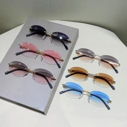KAMMPT Rimless Oval Sunglasses Men Fashion Gradient Decor Shades Women 2025 New Trendy Vintage Brand Design Casual Sun Glasses