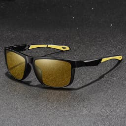 Square Yellow Night Vision Anti-Glare Goggles for Men Women Driving Fishing Beach Sunglasses UV Protection Polycarbonate Glasses
