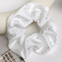 1/3PCS Satin Scrunchies With Rhinestones Decor - Soft And Comfortable Hair Ties For Ponytail And Hair Accessories