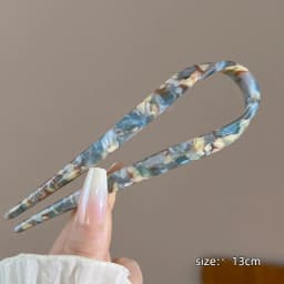 U-Shaped Hair Sticks Acetate Acrylic Hair Fork Hair Clips Fashion Bow Hairpin Geometric Headwear Women Girls Hair Accessories