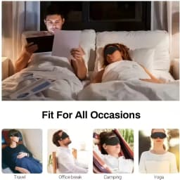 3D Eye Mask, Comfortable & Breathable Sleep Mask with Nose Pad, Adjustable Size Eye Cover for Sleeping, Travel & Nap, Blackout