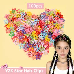 50/100pcs Colorful Star Hair Clips Durable Hair Accessories for Women Fashionable Hair Decorations for School Parties Vacations
