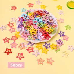 50/100pcs Colorful Star Hair Clips Durable Hair Accessories for Women Fashionable Hair Decorations for School Parties Vacations