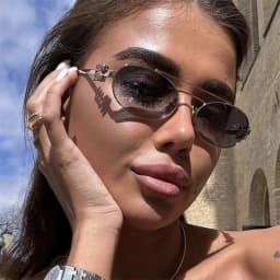 New Trendy Double Beam Metal Frame Oval Sunglasses Trendy Streetwear Women Brand Design Sun Glasses Unisex Sunnies UV Protection
