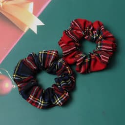 2pcs Plaid Scrunchies Set Autumn and Winter Women Hair Elastic Hair Bands Girls Hair Ties Ponytail Holders  Hair Accessories