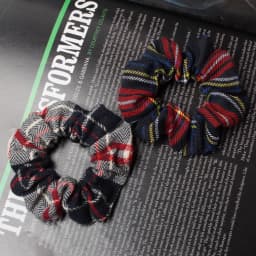 2pcs Plaid Scrunchies Set Autumn and Winter Women Hair Elastic Hair Bands Girls Hair Ties Ponytail Holders  Hair Accessories