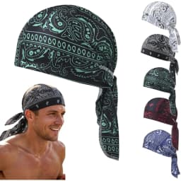 1-5pcs Cooling Skull Cap Helmet Liner Breathable Sweat Wicking Head Wrap Bandana Hat for Men Women Paisley Cycling Running Cap
