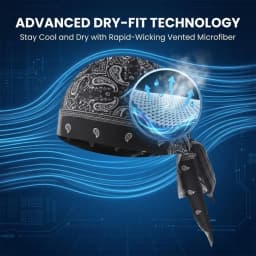 1-5pcs Cooling Skull Cap Helmet Liner Breathable Sweat Wicking Head Wrap Bandana Hat for Men Women Paisley Cycling Running Cap