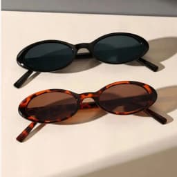 2PCS Classic Oval Small Frame Sunglasses, Fashion Decorative Sun Glasses for Outdoor, Travel, Driving & Beach Holidays