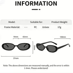 2PCS Classic Oval Small Frame Sunglasses, Fashion Decorative Sun Glasses for Outdoor, Travel, Driving & Beach Holidays