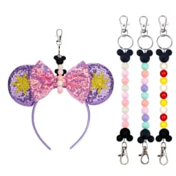 Mickey Mouse Ears Holder for Backpack Bag Beaded Lanyard Keychain Trip Accessories Headband Hanging Display Organizer Decoration