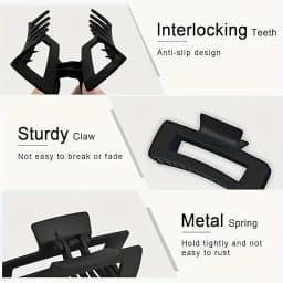4 Pieces Of Women'S And Girls' Rectangular Hair Clips With Anti Slip Claws Suitable For Thin And Thick Hair