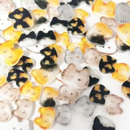 20Pcs Cute Cat Two-eye Buttons 12/17mm Colourful Cartoon Cat Resin Buttons DIY Kids' Clothes Hats Socks Buttons