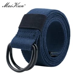 Maikun Tactical Canvas Men Belt High Quality Unisex Double D-Ring Buckle Waistband Casual Canvas Female Belt Fabric For Jeans