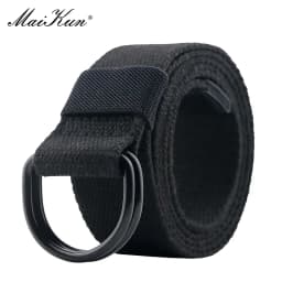 Maikun Tactical Canvas Men Belt High Quality Unisex Double D-Ring Buckle Waistband Casual Canvas Female Belt Fabric For Jeans