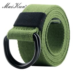 Maikun Tactical Canvas Men Belt High Quality Unisex Double D-Ring Buckle Waistband Casual Canvas Female Belt Fabric For Jeans