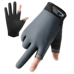 Summer Men Fishing Gloves Women Two Finger Cut Male Touchscreen Angling Anti-Slip Sun-Proof Breathable Cycling Fitness Gloves
