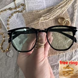 Retro Sunglasses Men Women Popular Square Oval Sun Glasses Ladies Black Eyeglasses Driver Goggles UV400 Mirror