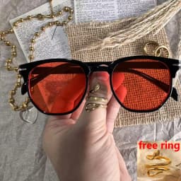 Retro Sunglasses Men Women Popular Square Oval Sun Glasses Ladies Black Eyeglasses Driver Goggles UV400 Mirror