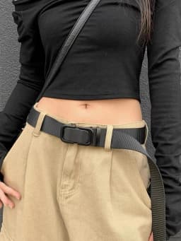 Automatic Buckle Canvas Belt - Durable Tactical Workwear for Men - Stylish Outdoor Pants Belt with Quick-Releas