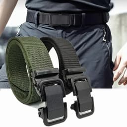 Automatic Buckle Canvas Belt - Durable Tactical Workwear for Men - Stylish Outdoor Pants Belt with Quick-Releas