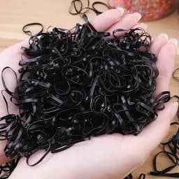 1000 Pcs/Pack Colour Children Disposable Rubber Band Black Transparent High Elasticity No Harm to Hair Accessories Headband