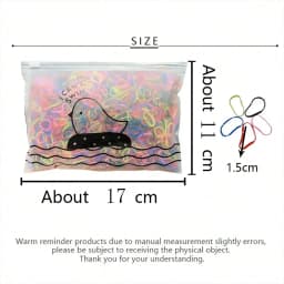 1000 Pcs/Pack Colour Children Disposable Rubber Band Black Transparent High Elasticity No Harm to Hair Accessories Headband