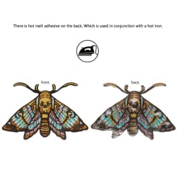 1PC Colorful Moths Embroidered Patch Iron On Sew On Patches For Clothing Cap Bag Jacket DIY Gift Nature Badge With Hot Adhesive