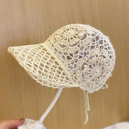 Summer Openwork Hand-crocheted Baseball Cap Retro Breathable Sun Hat Adjustable Versatile Baseball Cap