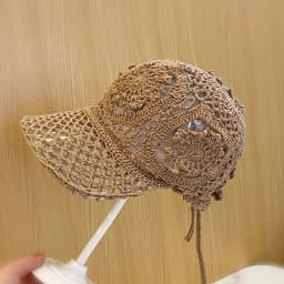 Summer Openwork Hand-crocheted Baseball Cap Retro Breathable Sun Hat Adjustable Versatile Baseball Cap