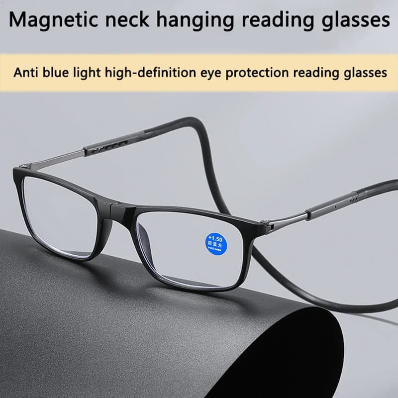 Portable Magnetic Reading Glasses for Men Reading Glasses with Magnet Hang on Neck Presbyopic Glasses Women
