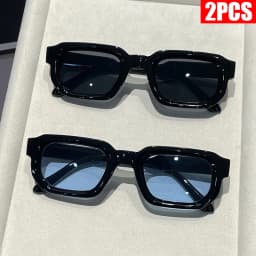 2/3PCS Vintage Rectangle Frame Sunglasses for Women Fashion Retro Luxury Brand Design UV400 Sun Glasses Men's Eyewear Goggles
