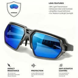 New Polarized Sunglasses for Men - Blue Mirror Yellow Tint Lens, Adjustable Nose Pads, UV400 for Sunny & Cloudy Days, Driving,