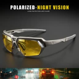 New Polarized Sunglasses for Men - Blue Mirror Yellow Tint Lens, Adjustable Nose Pads, UV400 for Sunny & Cloudy Days, Driving,