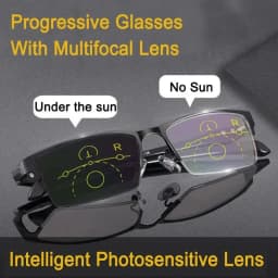 Progressive Multifocal Reading Glasses Men Half Photochromic Anti Blue Light Eyeglasses Multifunctional Near Far Dual Purpose