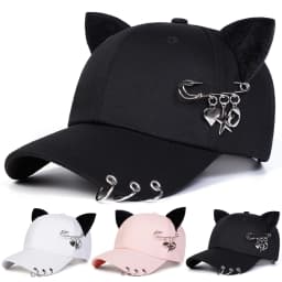 Unisex Cat Ear Pin Love Baseball Caps Spring Autumn Outdoor Adjustable Casual Hats Sunscreen Hat Sports Cap