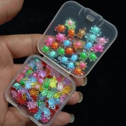 100pcs Mini Glowing Turtles Safe Eco-Friendly Resin Cute Nail Art Decorations Cartoon Luminescent for DIY Crafts And Manicure