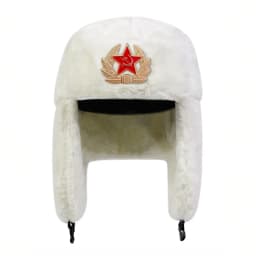 Unisex Five-pointed Star Label Lei Feng Hat Winter Earflap Hat Keep Warm Ski Hat Bomber Hat for Outdoor Riding Snow Activities