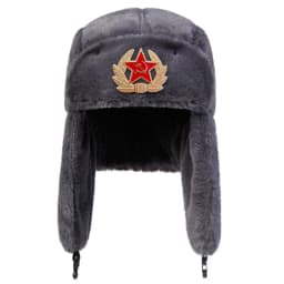 Unisex Five-pointed Star Label Lei Feng Hat Winter Earflap Hat Keep Warm Ski Hat Bomber Hat for Outdoor Riding Snow Activities