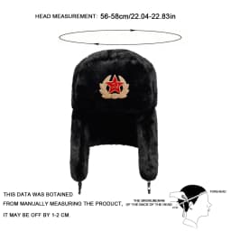 Unisex Five-pointed Star Label Lei Feng Hat Winter Earflap Hat Keep Warm Ski Hat Bomber Hat for Outdoor Riding Snow Activities