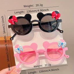 2/3Pcs Boy Girl Cute Bear Frame Bowknot Kids Children Fashion Glasses Eyewear